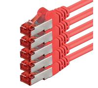 1aTTack - Cable de red SFTP PIMF con 2 conectores RJ45 de doble apantallamiento CAT 6 0 Rojo - 5 piezas 5m