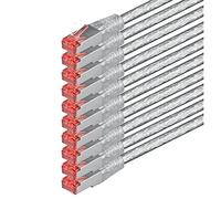 1aTTack - Cable de red SFTP PIMF con 2 conectores RJ45 de doble apantallamiento CAT 6 0 transparente - 10 piezas 1m