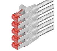 1aTTack - Cable de red SFTP PIMF con 2 conectores RJ45 de doble apantallamiento CAT 6 0 transparente - 5 piezas 0,25m