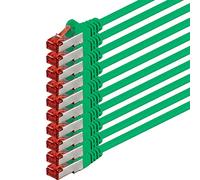1aTTack - Cable de red SFTP PIMF con 2 conectores RJ45 de doble apantallamiento CAT 6 0 verde - 10 unidades 3m