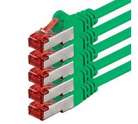 1aTTack - Cable de red SFTP PIMF con 2 conectores RJ45 de doble apantallamiento CAT 6 0 verde - 5 unidades 0,25m