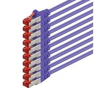 1aTTack - Cable de red SFTP PIMF con 2 conectores RJ45 de doble apantallamiento CAT 6 0 Violeta - 10 piezas 1m