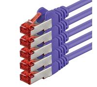 1aTTack - Cable de red SFTP PIMF con 2 conectores RJ45 de doble apantallamiento CAT 6 0 violeta 3m