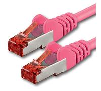 1aTTack - Cable de red SFTP PIMF con 2 conectores RJ45 de doble apantallamiento CAT 6 magenta 30m