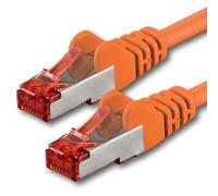 1aTTack - Cable de red SFTP PIMF con 2 conectores RJ45 de doble apantallamiento CAT 6 naranja 15m