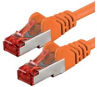 1aTTack - Cable de red SFTP PIMF con 2 conectores RJ45 de doble apantallamiento CAT 6 naranja 3m