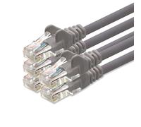 1aTTack - Cable de red UTP con conectores RJ45 (cat. 5, 5 unidades), gris - 2metros
