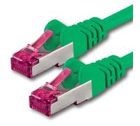 1aTTack.de 0,15 m - verde - 1 pieza - Cable de red CAT6a (10 Gb/s) Cable LAN S-FTP CAT 6a - Certificado GHMT PIMF 500 MHz Cat5 Cat5e Cat6 Cat6a Cat7 para conmutador, enrutador, módem, internet