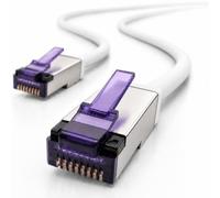 1aTTack.de - 0,15m - CAT6a Superflex - Cable de red Ethernet Gigabit LAN RJ45 CAT6 A cable de conexión 10000 Mbit s SFTP PIMF 500 MHz compatible con CAT6 CAT5 - Blanco - 1 pieza