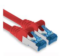 1aTTack.de 0,25 m - Cat.6 - Cable de red Ethernet Gigabit LAN RJ45 Cat 6 A Cable Patch 10000 Mbit s Sftp Pimf 500 MHz Compatible con CAT5 CAT6 CAT7 Cat8 Rojo - 1 pieza