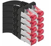 1aTTack.de 0,5 m - 10 unidades - Cable LAN Ethernet Cat6 RJ45 - Negro - Cable de red de alta velocidad para transmisión, juegos, TV y ordenador - Estable y duradero - Perfecto para redes domésticas y