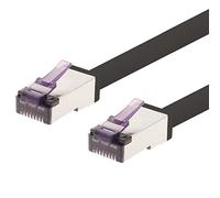 1aTTack.de - 0,5 m - CAT6a Superflex - Cable de red Ethernet Gigabit LAN RJ45 CAT6 A Cable de conexión 10000 Mbit s SFTP PIMF 500 MHz compatible con CAT6 CAT5 - Negro - 1 pieza