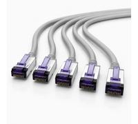 1aTTack.de - 0,5m - CAT6a Superflex - Cable de red Ethernet Gigabit LAN RJ45 CAT6 A cable de conexión 10000 Mbit s SFTP PIMF 500 MHz compatible con CAT6 CAT5 - Gris - 5 unidades