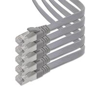 1aTTack.de 0.5m - gris - 5 piezas CAT.7 Gigabit Ethernet LAN cable