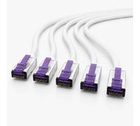 1aTTack.de - 1,5 m - Cable de red Ethernet Gigabit LAN CAT6a Superflex RJ45 CAT6 A cable de conexión 10000 Mbit s SFTP PIMF 500 MHz compatible con CAT6 CAT5 - Blanco - 5 unidades