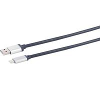 1aTTack.de 1 cable adaptador USB-A de 2 m, USB-C, 2.0, contactos chapados en oro de 2 m, funda textil azul