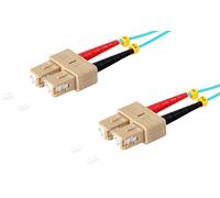 1aTTack.de 1 cable de fibra OM3 DX DUPLEX de 2 m SC/UPC - SC/UPC MM MULTIMODE - 50/125 µm LSZH aqua