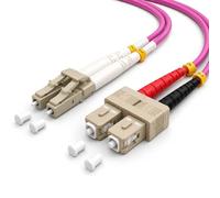 1aTTack.de 1 cable de fibra óptica OM4 DX DUPLEX de 2 m LC/UPC - SC/UPC MM MULTIMODE - 50/125 µm LSZH violeta