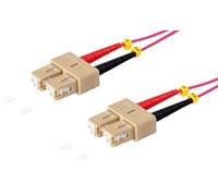 1aTTack.de 1 cable de fibra óptica OM4 DX DUPLEX de 5 m SC/UPC - SC/UPC MM MULTIMODE - 50/125 µm LSZH violeta