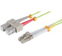 1aTTack.de 1 cable de fibra óptica OM5 DX DUPLEX de 0,5 m LC/UPC - SC/UPC MM MULTIMODE - 50/125 µm LSZH verde lima