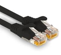 1aTTack.de - 1 cable de red Cat7 de 0,5 m, Cat.7 Ethernet, LAN y Cat 7 para una máxima velocidad de Internet y conecta todos los dispositivos con conector RJ 45 hembra, color negro