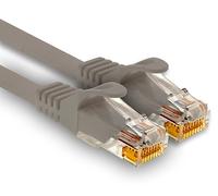 1aTTack.de - 1 cable de red Cat7 de 2,0 m, Cat.7 Ethernet, LAN y Cat 7 para una máxima velocidad de Internet y conecta todos los dispositivos con conector RJ 45 hembra gris
