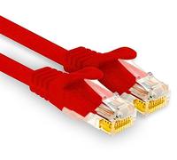 1aTTack.de - 1 cable de red Cat7 de 7,5 m, Cat.7 Ethernet, LAN y Cat 7 para una máxima velocidad de Internet y conecta todos los dispositivos con conector RJ 45 hembra rojo