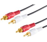1aTTack.de 1 cable RCA de 5 m, 2 conectores RCA a 2 conectores RCA, cable de audio estéreo, contactos chapados en oro, conector moldeado perfecto para amplificador de TV HiFi
