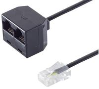1aTTack.de 1 x 0,1 m - Conector occidental 8/4 a 2 conectores hembra occidentales 8/4 Conector RJ45 a 2 conectores hembra RJ45 100 ohmios