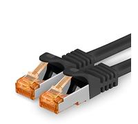 1aTTack.de 1 x 0,5 m - Negro - Cable de red Ethernet Cat7 Cat 7 10 GB/s SFTP - RJ45 Ethernet LAN DSL Router Módem