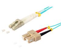 1aTTack.de 1 x 1 m OM3 LWL DX DUPLEX Cable de conexión LC/UPC - SC/UPC MM MULTIMODE - 50/125 µm LSZH aqua