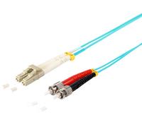 1aTTack.de 1 x 1 m OM3 LWL DX DUPLEX Cable de conexión LC/UPC - ST/UPC MM MULTIMODE - 50/125 µm LSZH aqua