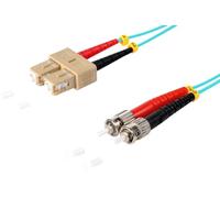 1aTTack.de 1 x 1 m OM3 LWL DX DUPLEX Cable de conexión SC/UPC - ST/UPC MM MULTIMODE - 50/125 µm LSZH aqua