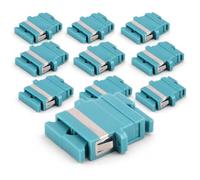 1aTTack.de 10 conectores de fibra óptica Keystone OM3 (UPC o PC) SC dúplex hembra a SC dúplex hembra multimodo aqua