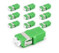 1aTTack.de 10 conectores Keystone de fibra óptica OS1/OS2 (APC) LC Duplex hembra a LC dúplex hembra monomodo verde