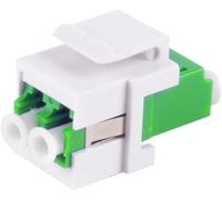 1aTTack.de 10 conectores Keystone de fibra óptica OS1 / OS2 (APC) LC Duplex hembra a LC Duplex hembra monomodo verde