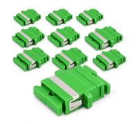 1aTTack.de 10 conectores Keystone de fibra óptica OS1/OS2 (APC) SC Duplex hembra a SC Duplex hembra monomodo verde