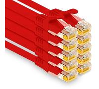 1aTTack.de - 10 X 1,5m cables de red Cat7, Cat.7 Ethernet, LAN y cables de conexión Cat 7 para máxima velocidad de Internet y conecta todos los dispositivos con puerto RJ 45 rojo