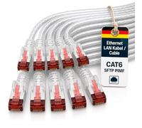 1aTTack.de 10x 0,25m Cable de red SFTP PIMF Cat6 RJ45 transparente