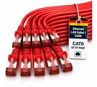 1aTTack.de 10x 0,5m Cable de red SFTP PIMF Cat6 RJ45 rojo