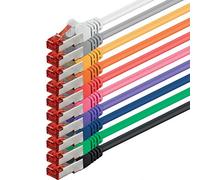 1aTTack.de 10x 0,5m cable Ethernet Cat6 RJ45 SFTP cable de red LAN patch para router switch gaming PC - 10 colores cable de alta velocidad Gigabit blindado