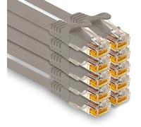1aTTack.de 10x 0,5m CAT7 Ethernet Cable de red LAN RJ45 - gris | Latiguillo para Internet, router, módem, switch, PC, consola, gaming, hogar