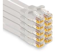 1aTTack.de 10x 2m CAT7 Ethernet Cable de red LAN RJ45 - blanco | Latiguillo para Internet, router, módem, switch, PC, consola, gaming, hogar