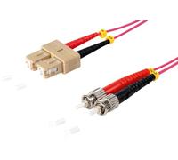 1aTTack.de 1x 2m OM4 LWL DX Cable de conexión DUPLEX SC/UPC - ST/UPC MM MULTIMODALE - 50/125 µm LSZH violeta