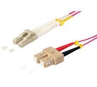 1aTTack.de 1x 3m OM4 LWL DX DUPLEX cable de conexión LC/UPC - SC/UPC MM MULTIMODALE - 50/125 µm LSZH violeta