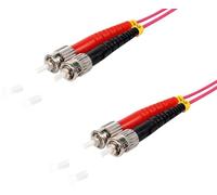 1aTTack.de 1x 3m OM4 LWL DX DUPLEX cable de conexión ST/UPC - ST/UPC MM MULTIMODALE - 50/125 µm LSZH violeta