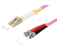 1aTTack.de 1x 5m OM4 LWL DX Cable de conexión DUPLEX LC/UPC - ST/UPC MM MULTIMODALE - 50/125 µm LSZH violeta