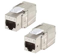 1aTTack.de 2 x CAT 8-2 x Keystone RJ45 sin herramientas CAT8 Key Stone blindado carcasa de metal 40 Gbit s compatible con Cat5 Cat6 Cat7 2 unidades Cat8 Keystone Cat8 Keystone Cat8 Keystone