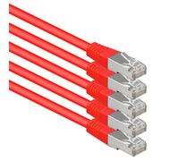 1aTTack.de® 2m - rojo - 5 Piezas - CAT6 CAT 6 Ethernet LAN cable de red SET 1000 Mbit/s CAT6 Doble blindado PIMF 250MHz libre de halógenos compatible con CAT5e CAT6a CAT7 CAT8