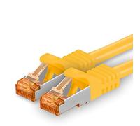 1aTTack.de 3,0 m - Cable de red Cat 7 amarillo - 1 pieza Gigabit Ethernet LAN cable 10000 Mbit s Patch Cable Cat7 cable S FTP PIMF blindaje LSZH Cat.7 Cable bruto RJ45 macho Cat 6a - 1 x 3 metros